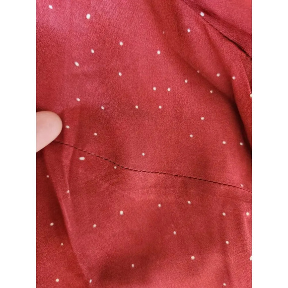 NWD Farm Rio x Anthropologie One-Shoulder Printed Satin Jumpsuit Sz M Red 9D404 - Picture 8 of 13